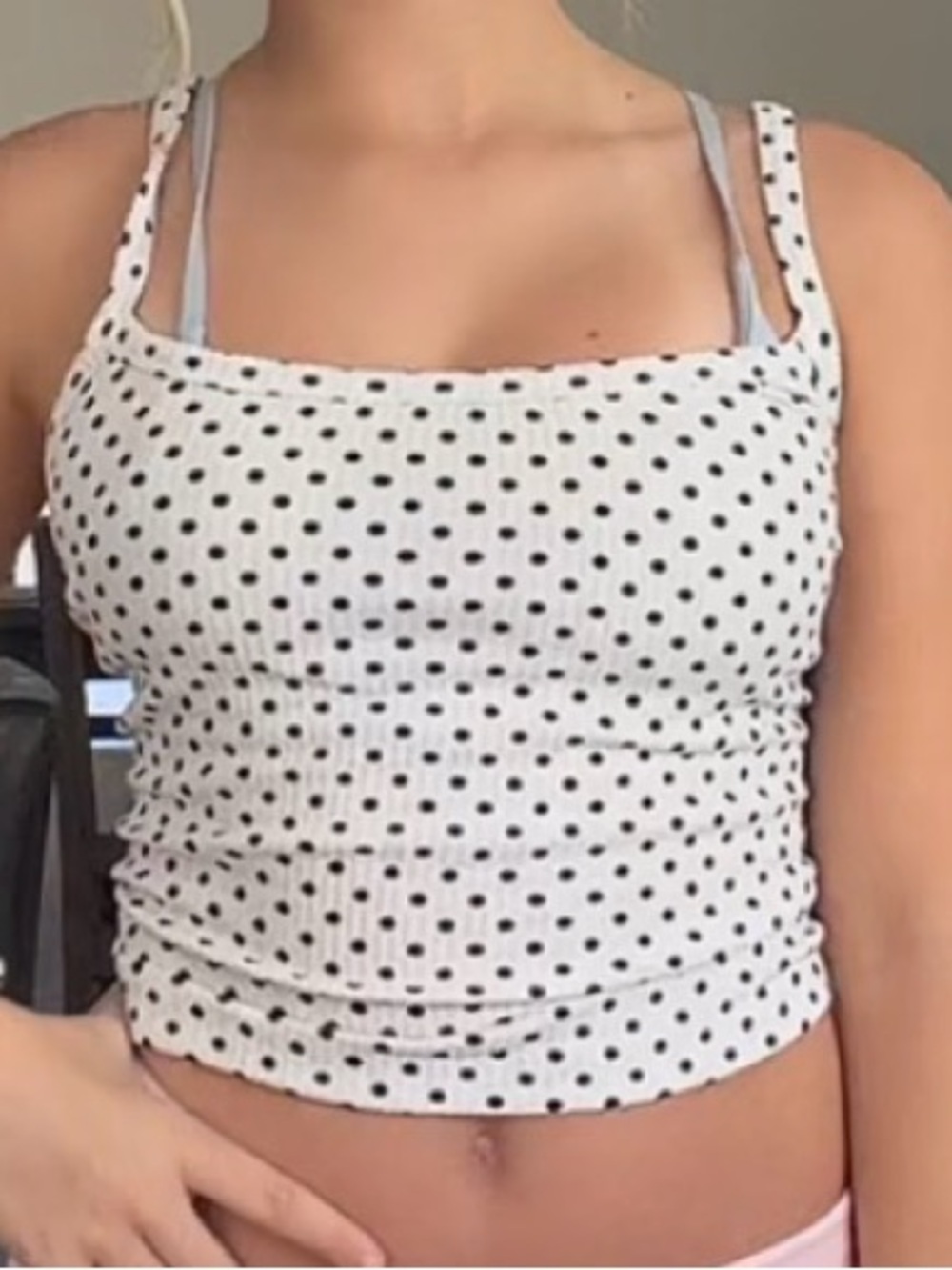 PACSUN Poka Dot Square-Neck Tank Top
